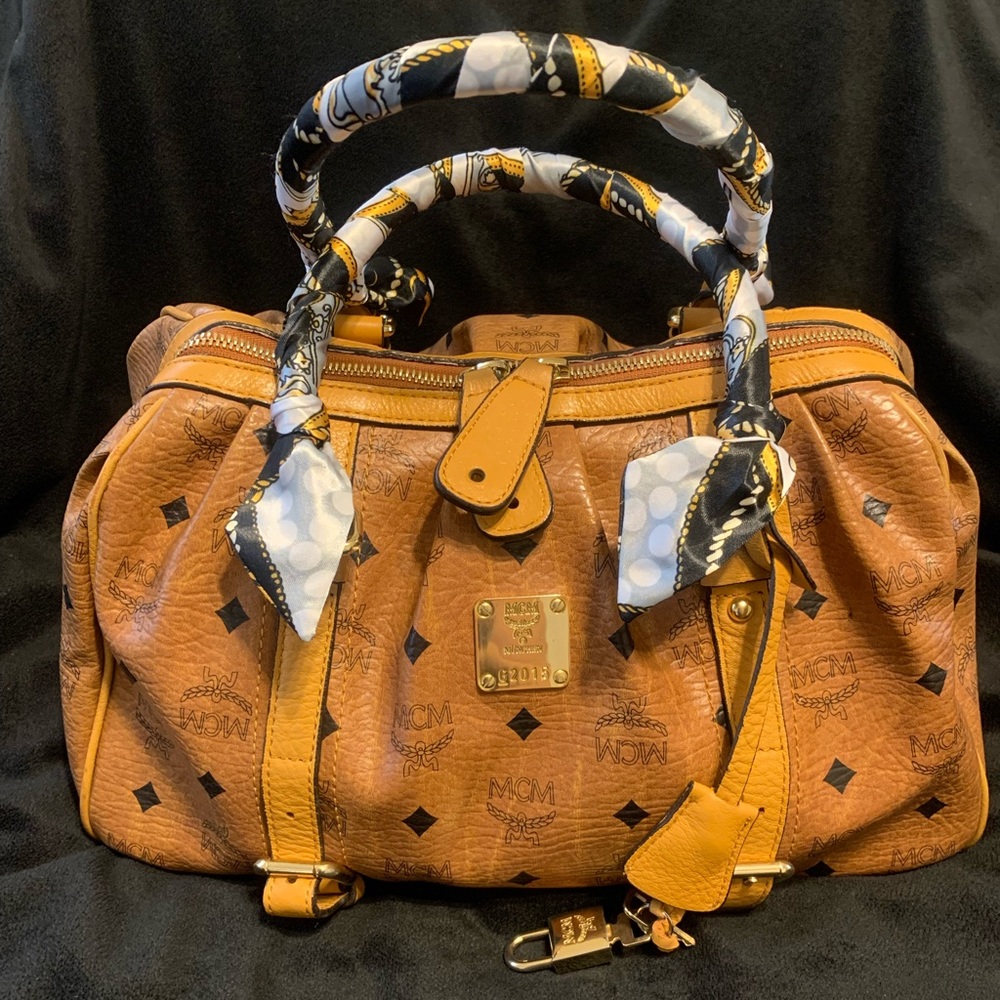 MCM Canvas Coated Viseto Shoulder Handbag